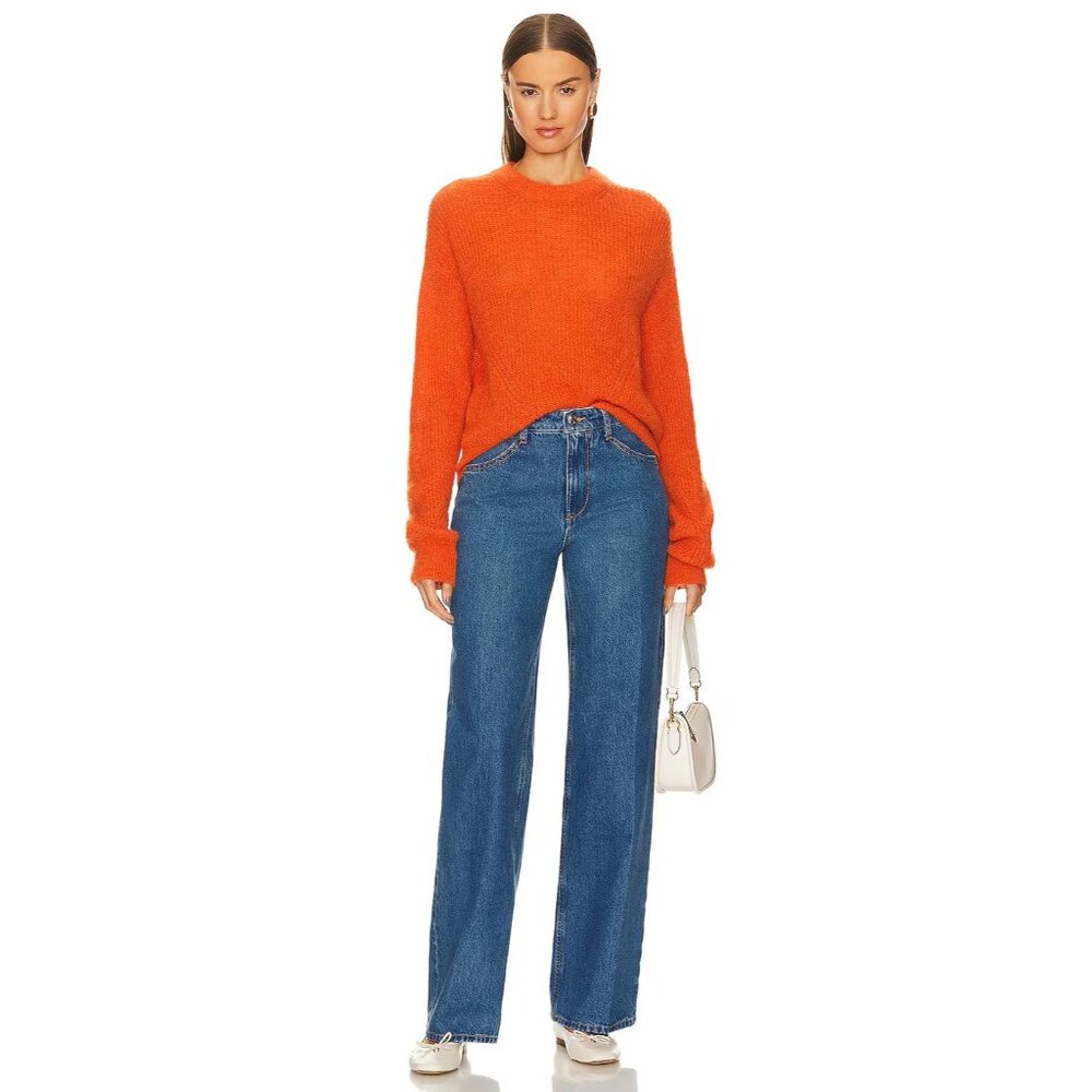 VERONICA BEARD Melinda Orange Ribbed-Knit Alpaca Blend Sweater SZ S NEW $478 - Picture 4 of 4
